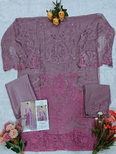 Maaria Chiffon Embroidered Straight Salwar Suit