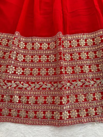 Red Majesty Georgette Sequence Work Anarkali Suit - BONYHUBSALWAR KAMEEZ