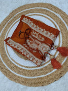 Rust Orange Chanderi Silk Embroidery Suit - BONYHUBSALWAR KAMEEZ