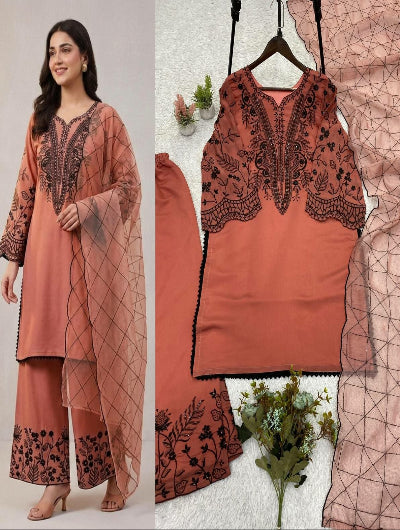 Premium Embroidered Palazzo Suit Set- 4 Colours