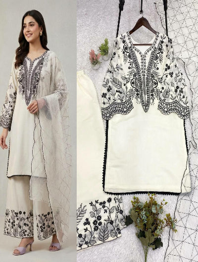 Premium Embroidered Palazzo Suit Set- 4 Colours