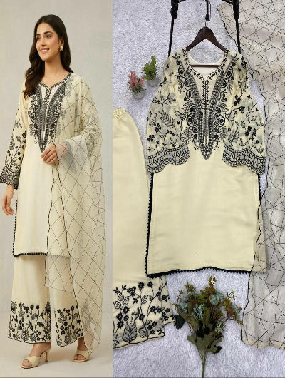Premium Embroidered Palazzo Suit Set- 4 Colours