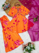 Orange Pink Tie Dye Indian Ethnic Sharara Set - BONYHUBSALWAR KAMEEZ