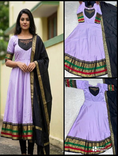 Traditional Jacquard Silk Anarkali Dupatta Set Of 2