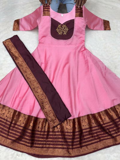 Ethnic South Indian Anarkali Dupatta Set Of 2