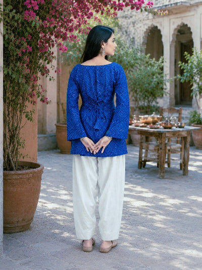 Bandhani Print Cotton Co-ord Set with Farshi Pants