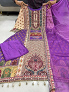 Purple Printed Pure Chinon Flowy Salwar Suit Set - BONYHUBSALWAR KAMEEZ