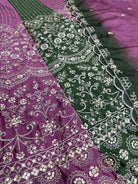 Purple Bottle Green Sequins Work Lehenga Choli - BONYHUBSALWAR KAMEEZ
