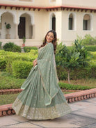 Pastel Green Georgette Embroidered Zari Lehenga Choli - BONYHUBSALWAR KAMEEZ