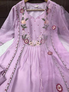 Lilac Chanderi Silk Anarkali Suit Set - BONYHUBSALWAR KAMEEZ
