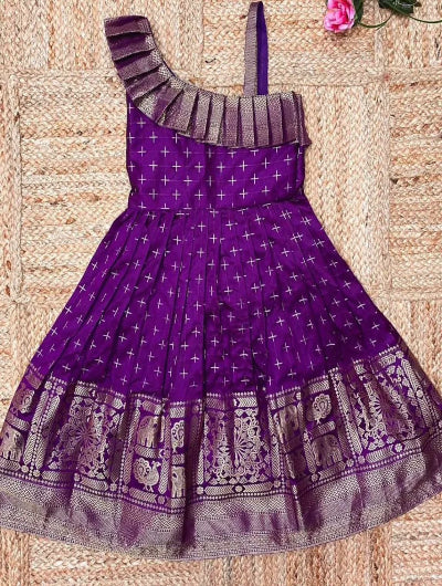 Kids Paithani Silk Jacquard Gown