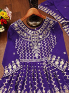 Purple Premium Georgette Double Flair Sharara Set - BONYHUBSALWAR KAMEEZ