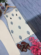 Off White Khadi Cotton Salwar Suit Dual Tone Dupatta - BONYHUBSALWAR KAMEEZ