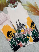 Yellow & White Digital Print Kurti Pant Set Of 2 - BONYHUBSALWAR KAMEEZ