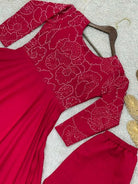Magenta Roman Silk Sequins Work Anarkali Pant Set Of 2 - BONYHUBSALWAR KAMEEZ