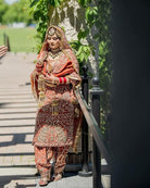 Orange Rich Sequins Embroidery Farshi Suit Set - BONYHUBSALWAR KAMEEZ