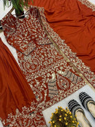 Orange Rich Sequins Embroidery Farshi Suit Set - BONYHUBSALWAR KAMEEZ
