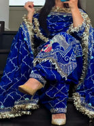 Royal Blue Sequins Embroidered Work Punjabi Suit Set - BONYHUBSALWAR KAMEEZ