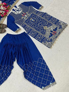 Royal Blue Sequins Embroidered Work Punjabi Suit Set - BONYHUBSALWAR KAMEEZ