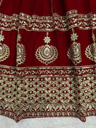 Red Georgette Gold Embroidery Work Anarkali Suit - BONYHUBSALWAR KAMEEZ