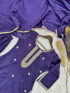 Purple Crush Silk Embroidery Sharara Palazzo Suit - BONYHUBSALWAR KAMEEZ
