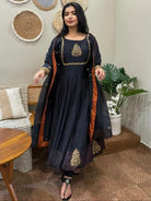 Classy Black Georgette Flair Anarkali Suit Set - BONYHUBSALWAR KAMEEZ
