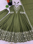 Designer Roman Silk Anarkali with Sequence Dupatta - BONYHUBSALWAR KAMEEZ