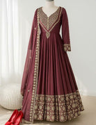 Designer Roman Silk Anarkali with Sequence Dupatta - BONYHUBSALWAR KAMEEZ