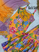 Yellow Floral Chinon Silk Sharara Suit Set - BONYHUBSALWAR KAMEEZ