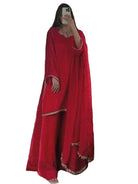 Hot Red Silk Embroidery Work Palazzo Suit Set - BONYHUBSALWAR KAMEEZ