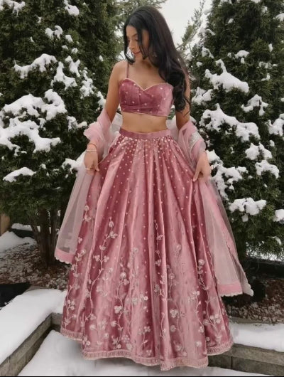 Blush Pink Sequence Work Lehenga Choli Set