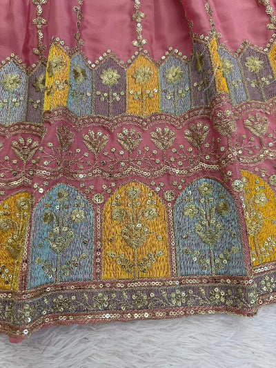 Blush Pink Graceful Chinon Silk Anarkali Suit