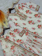White Pink Designer Floral Chinon Silk Sharara Suit - BONYHUBSALWAR KAMEEZ