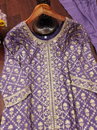 Lilac Chinon Silk Embroidered Sequence Work Sharara Suit - BONYHUBSALWAR KAMEEZ