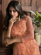 Mayesha Dusty Peach Embroidery Bridal Salwar Kameez - BONYHUBSALWAR KAMEEZ