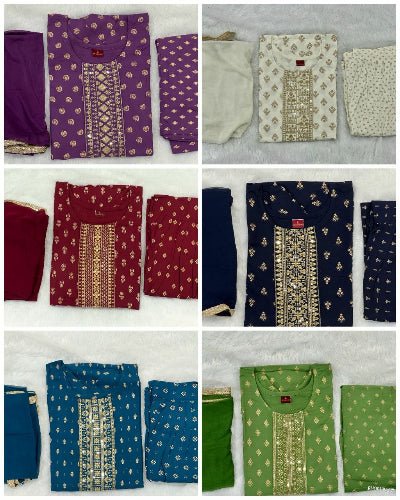 Elegant Women Embroidery Rayon Sharara Suit Set - BONYHUBSALWAR KAMEEZ