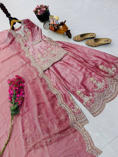 Wedding Wear Embroidered Sharara Suit for Women | Asian Ethnic Wear - 7 colours