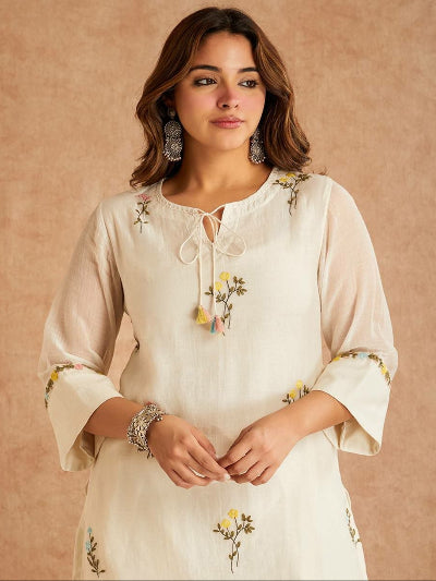 White Cotton Silk Farshi Salwar Suit Set UK Next Day