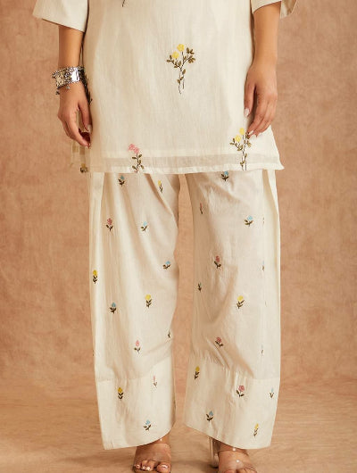 White Cotton Silk Farshi Salwar Suit Set UK Next Day