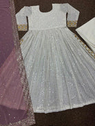 Pink Anarkali Gold Embroidery Gown Set of 3 UK Next Day - BONYHUBSALWAR KAMEEZ