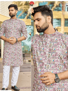 Pink Blue Green Ethnic Wear Men Kurta Pyjama - BONYHUBMEN KURTA