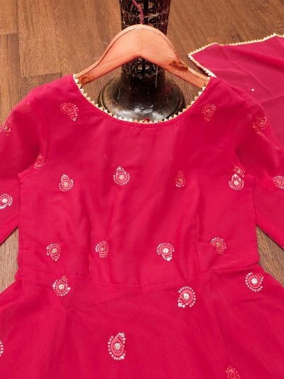 Pink Georgette Anarkali Gown With Dupatta 2Pc - BONYHUBSALWAR KAMEEZ