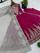 Pink Intricate Thread Embroidered Anarkali Suit Set - BONYHUBSALWAR KAMEEZ