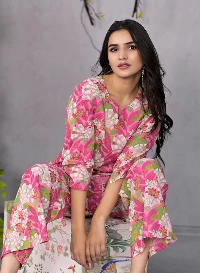 Pink Petal Premium Cotton Co - ord Set UK Next Day - BONYHUBsalwar suit