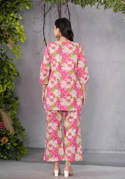 Pink Petal Premium Cotton Co - ord Set UK Next Day - BONYHUBsalwar suit
