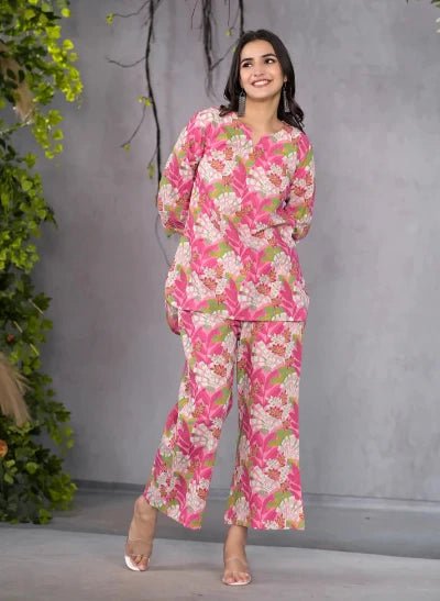 Pink Petal Premium Cotton Co - ord Set UK Next Day - BONYHUBsalwar suit
