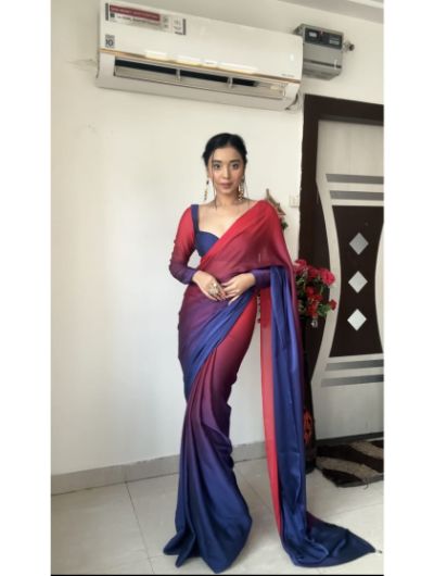 Pink Shaded 1 Minute Saree Ready to Wear Silk Sari - BONYHUBSAREE