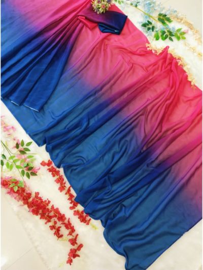 Pink Shaded 1 Minute Saree Ready to Wear Silk Sari - BONYHUBSAREE