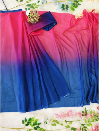 Pink Shaded 1 Minute Saree Ready to Wear Silk Sari - BONYHUBSAREE