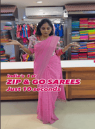 Pink Zip & Go 10 Second Trending Saree Gown - BONYHUBSAREE
